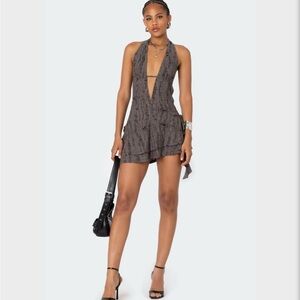 edikted gray mini dress xs